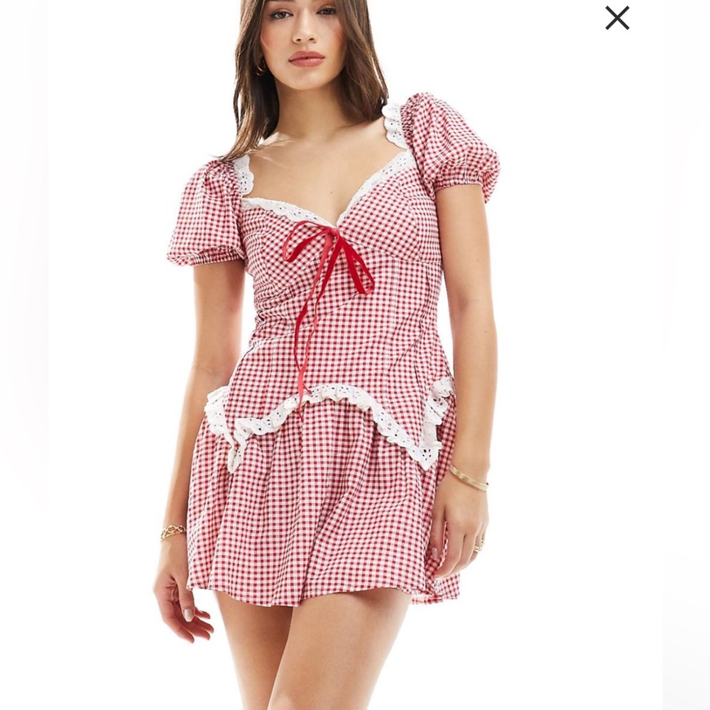 ASOS Red Gingham Mini Dress